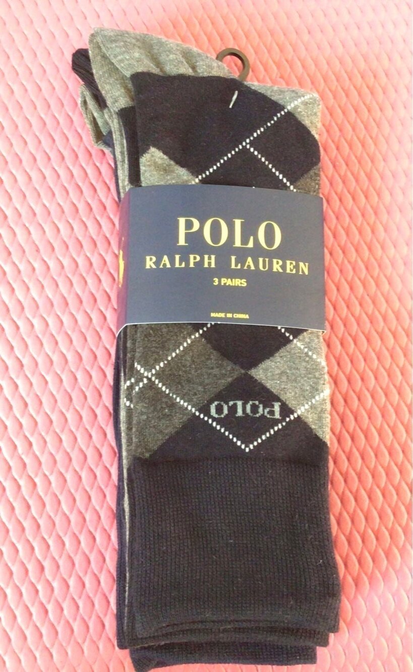 New❤️Polo Ralph Lauren Men's Classic Crew Socks 3 Pairs Sz10-13